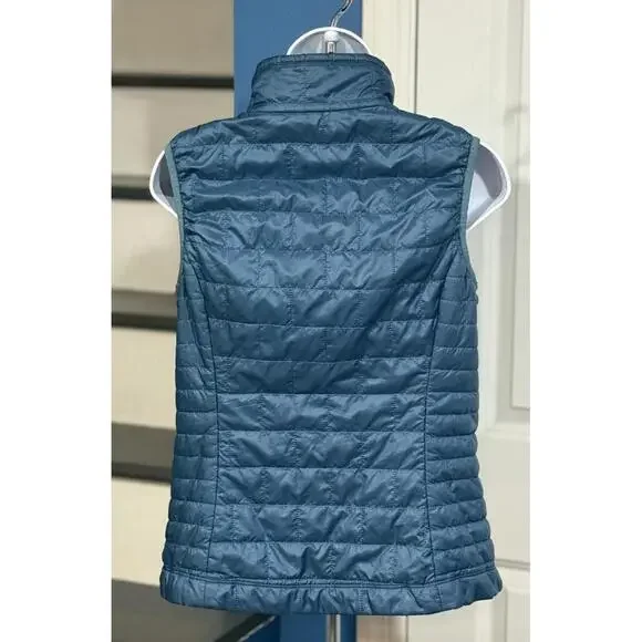 Women's Size Small Patagonia Nano Puff Insulated Vest Full Zip Jacket Blue Nylon - Picture 3 of 6